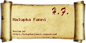 Halupka Fanni névjegykártya