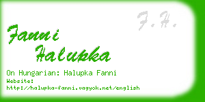 fanni halupka business card